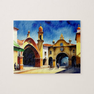 European Small Village Vintage Jigsaw Puzzle