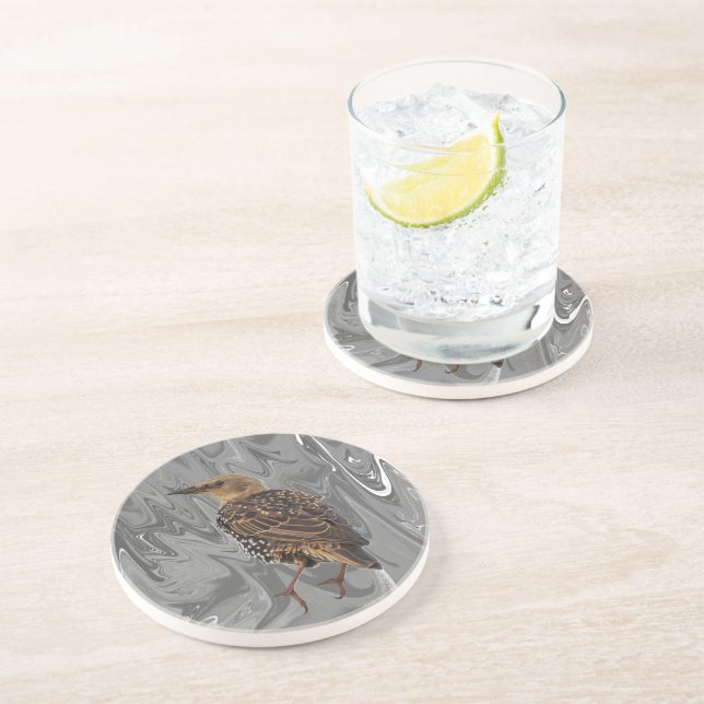 European Starling Bird Coaster (Side)