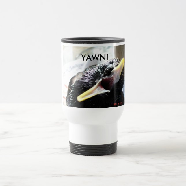 European starling travel mug (Center)
