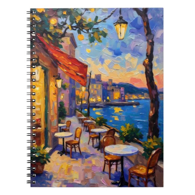 European Street at Sunset Notebook (Front)