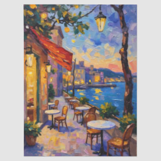 European Street at Sunset Tissue Paper