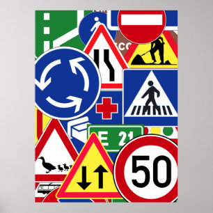 European Traffic Signs Collage