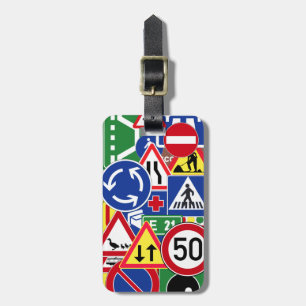 European Traffic Signs Collage Luggage Tag
