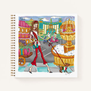 European Travel Girl in Rome Notebook