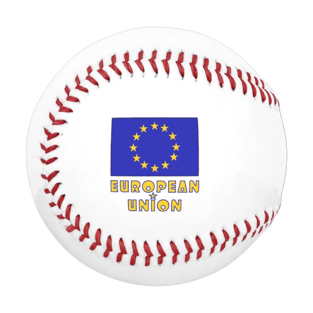 European Union and EU Flag Personalised  Baseball (Front Left)
