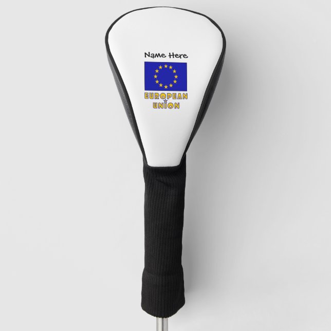 European Union and EU Flag Personalised  Golf Head Cover (Front)