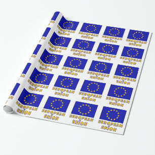European Union and EU Flag Wrapping Paper
