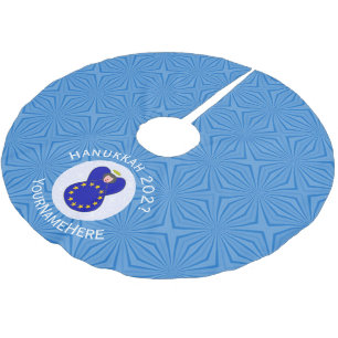 European Union Angel Hanukkah Flag Personalised  Brushed Polyester Tree Skirt