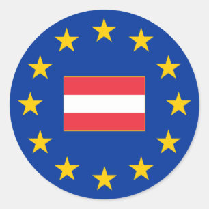 European Union Austria Round Sticker