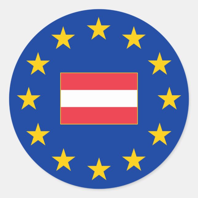 European Union Austria Round Sticker (Front)