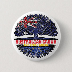 European Union EU Europe Australian Australia Tree 6 Cm Round Badge