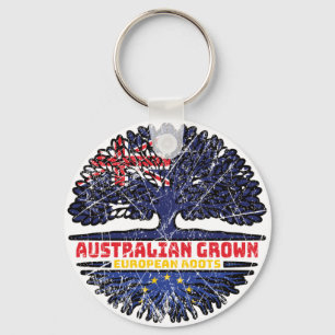 European Union EU Europe Australian Australia Tree Key Ring