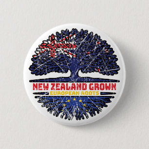 European Union EU Europe New Zealander New Zealand 6 Cm Round Badge