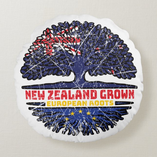 European Union EU Europe New Zealander New Zealand Round Cushion (Front)