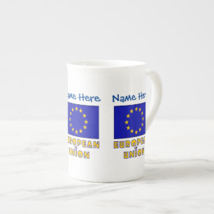 European Union EU Flag Blue Personalisation Bone China Mug