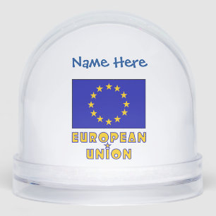 European Union EU Flag Blue Personalized Snowglobe
