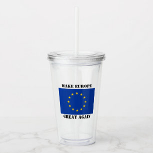 European Union EU flag Euro pride custom Acrylic Tumbler