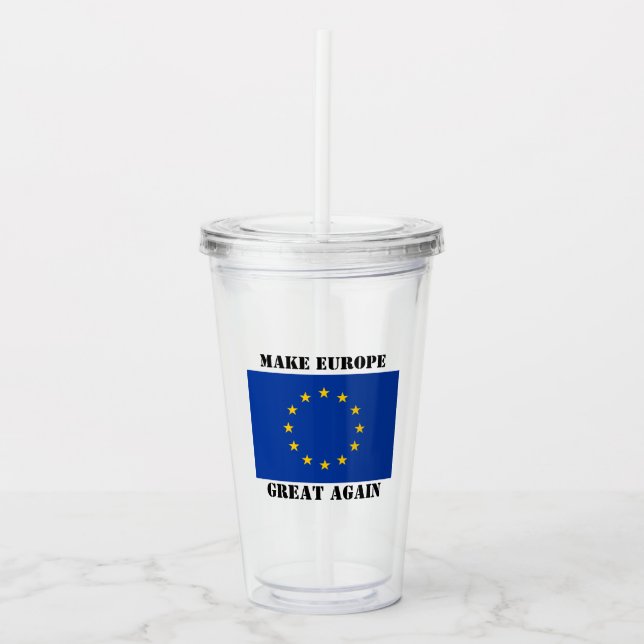 European Union EU flag Euro pride custom Acrylic Tumbler (Front)