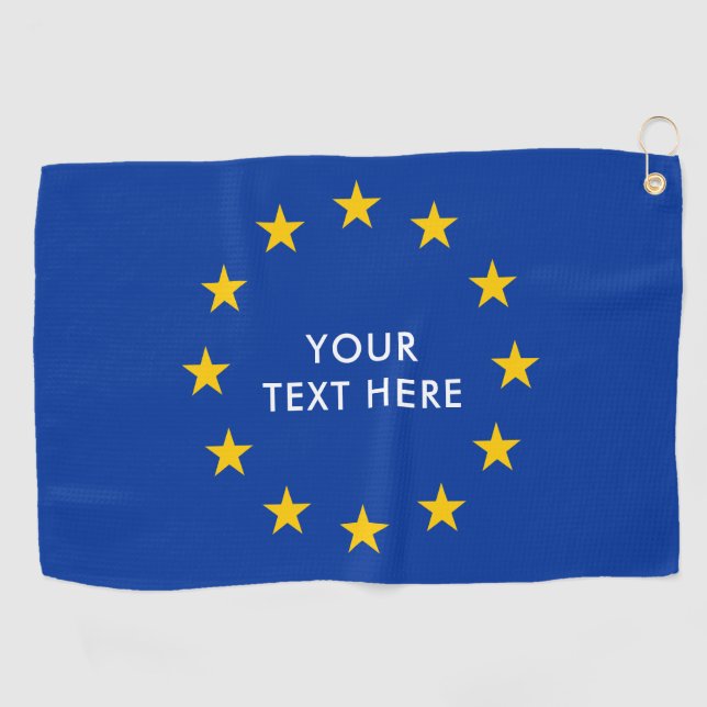 European Union EU flag personalised Golf Towel (Horizontal)