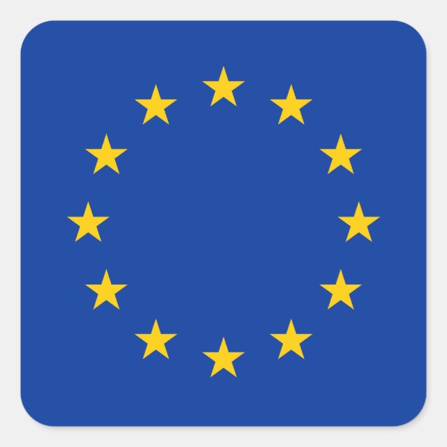 European Union - EU Flag Square Sticker (Front)