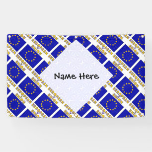 European Union EU Flag Tiled Personalised Banner