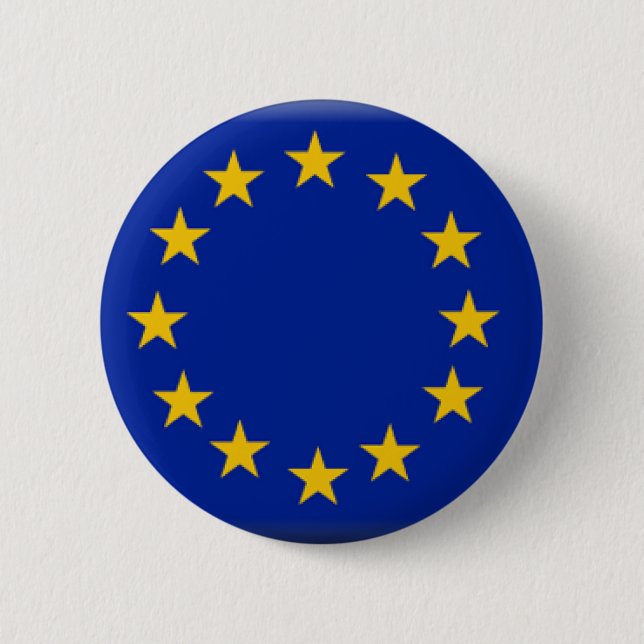 European Union Flag 6 Cm Round Badge (Front)
