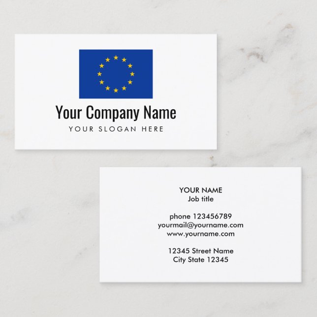 European Union flag company business card template (Front/Back)