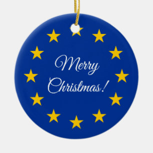 European Union flag custom Christmas tree ornament