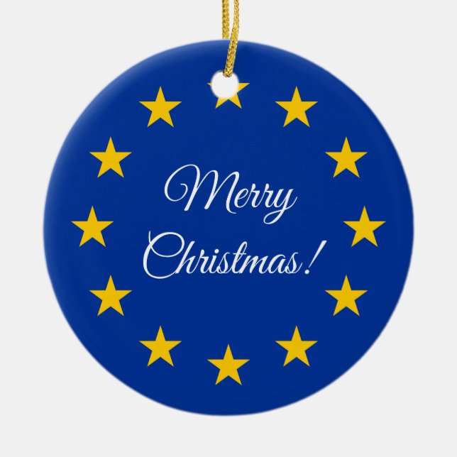 European Union flag custom Christmas tree ornament (Front)