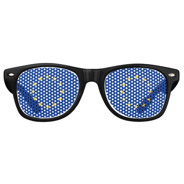 European Union Flag (EU) (Europe) Retro Sunglasses (Front)