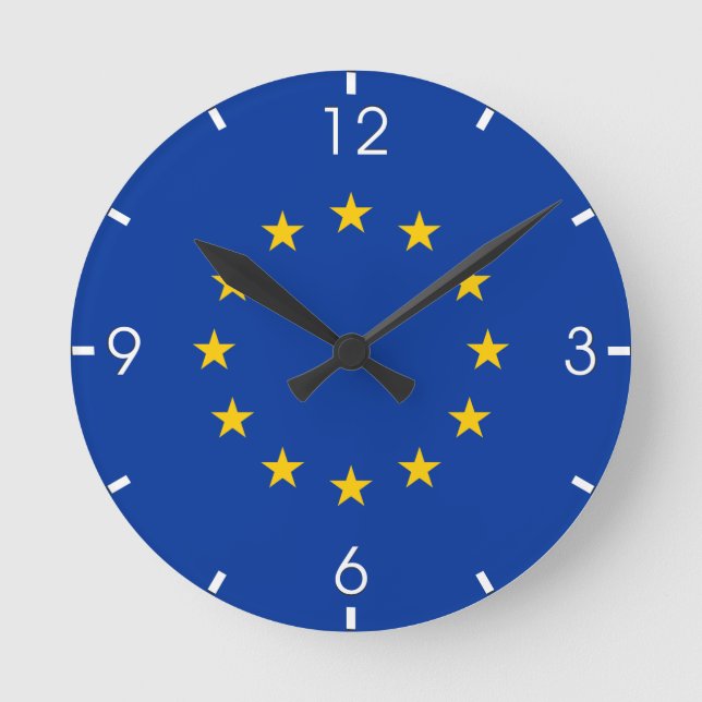 European Union Flag (EU) (Europe) Round Clock (Front)