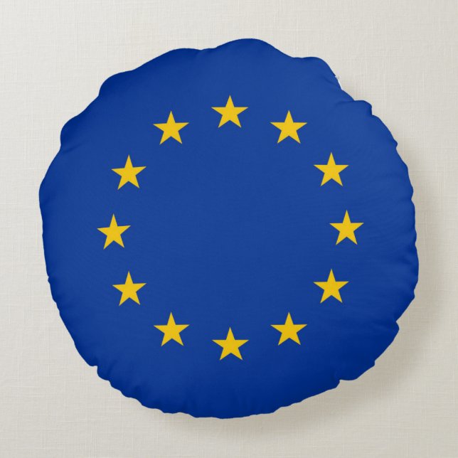 European Union Flag (EU) (Europe) Round Cushion (Back)