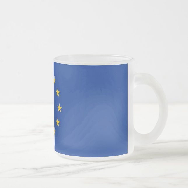 European Union flag Frosted Glass Coffee Mug (Right)