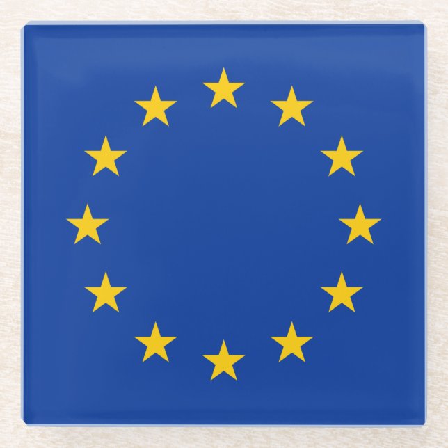 European Union Flag Glass Coaster (Front)
