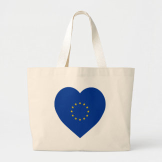 European Union Flag Heart Large Tote Bag