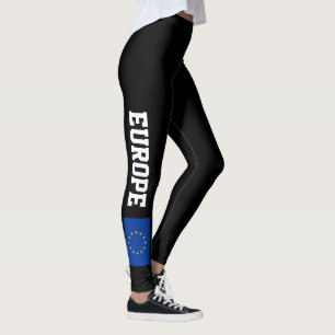 European Union flag leggings for sports fitness