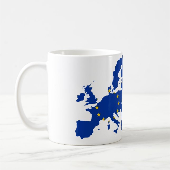European Union Flag Map Coffee Mug (Left)