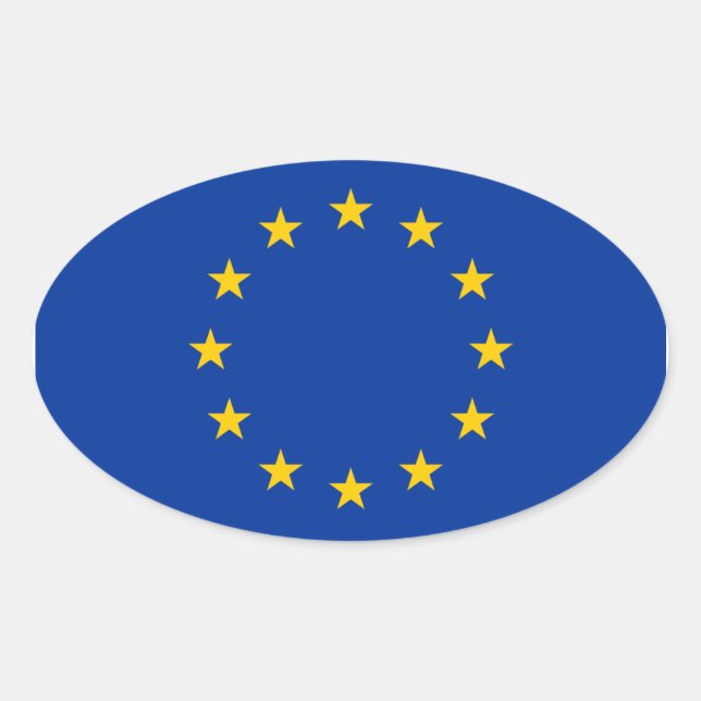 European Union Flag Oval Sticker (Front)