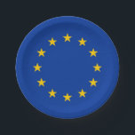 European Union Flag Paper Plate<br><div class="desc">Patriotic flag of European Union.</div>