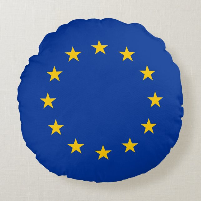 European Union Flag Round Cushion (Front)