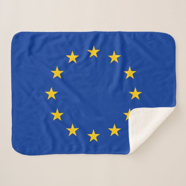 European Union Flag Sherpa Blanket (Front (Horizontal))
