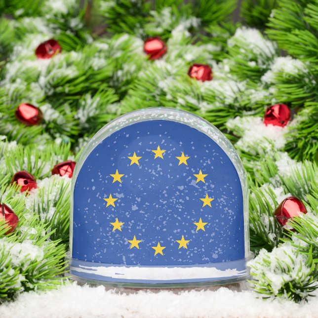 European Union flag snow globe with custom photo (Christmas)