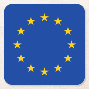 European Union Flag Square Paper Coaster