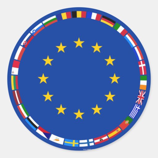 Image of European Union Flags Classic Round Sticker