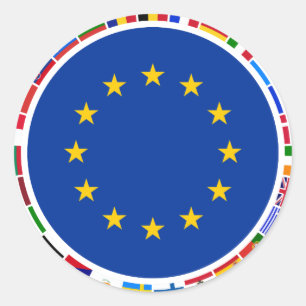 European Union Flags Classic Round Sticker