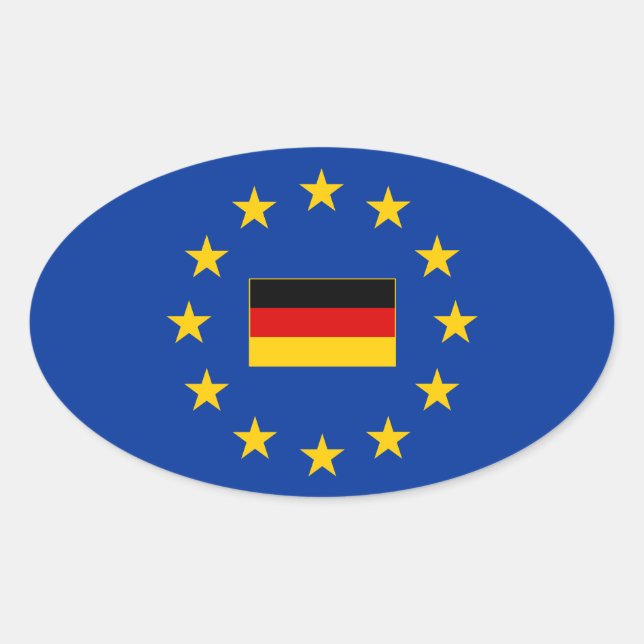 European Union Germany Oval Sticker (Front)