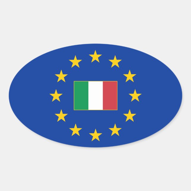 European Union Italy Oval Sticker (Front)