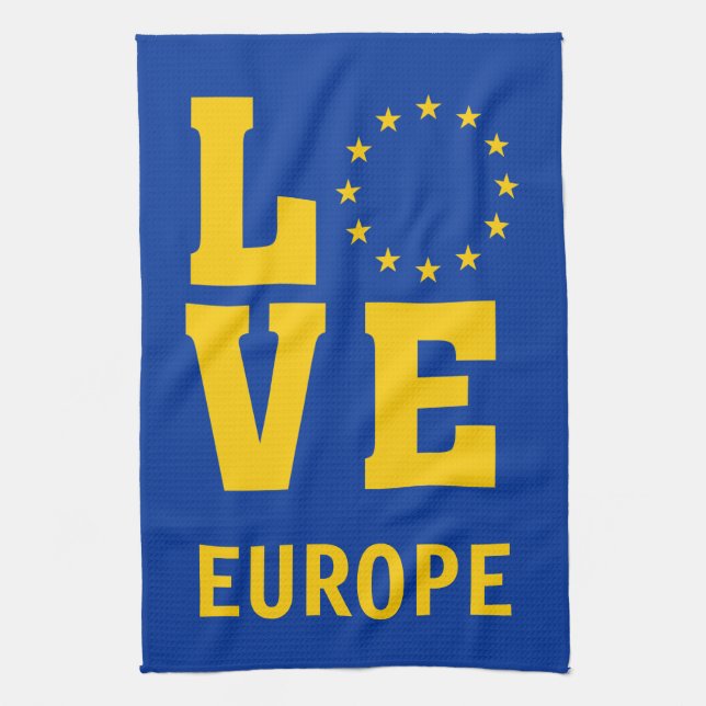 European Union LOVE Tea Towel (Vertical)