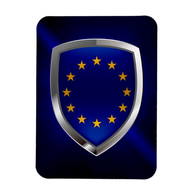 European Union Mettalic Emblem Magnet (Vertical)