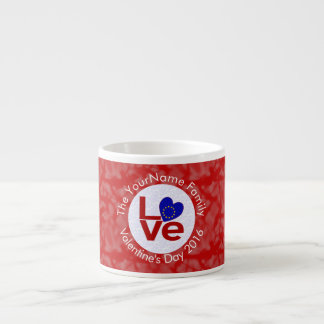 European Union Red LOVE Heart Flag Personalised Espresso Cup